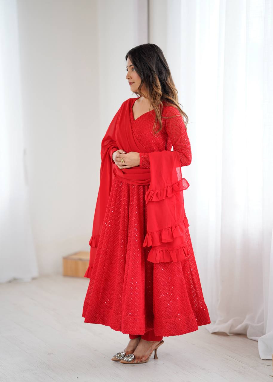 ✨ Elegant Lucknowi Anarkali Set ✨